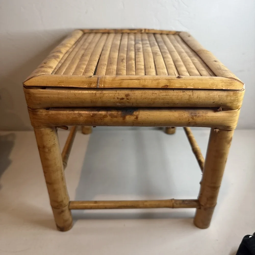 Vintage 1970s Boho Bamboo Rattan Made In People's Republic Of China Furniture
